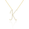Gold Festkette 585 Buchstabe K groß mit Zirkonen