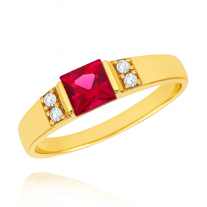 Goldring 585 Saphir 0,43 Karat Diamanten 0,14 Karat