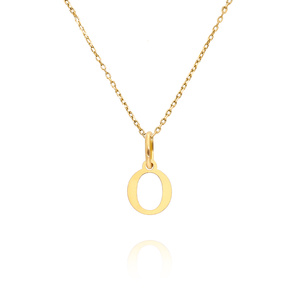 Goldanhänger 585 einfacher kleiner Buchstabe O