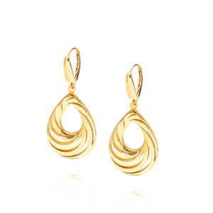 Goldohrringe 585 große hängende Tränen englische Schließe