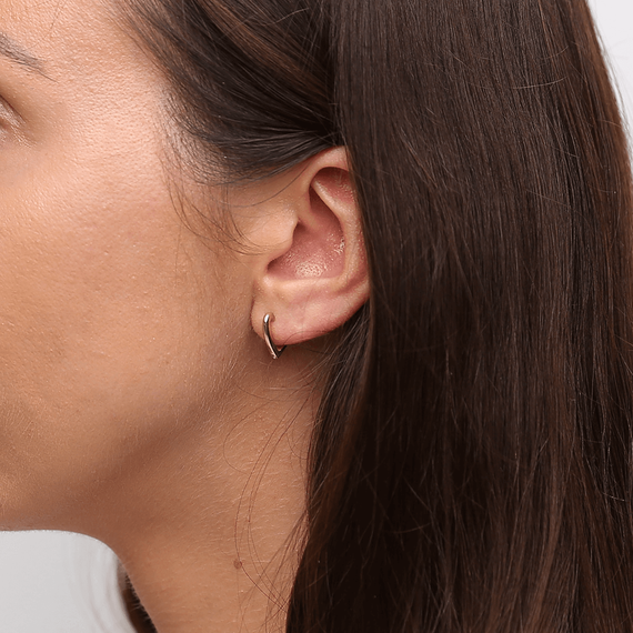 Gold 585 Reif-Ohrringe mit Herzverschluss 11,5 mm