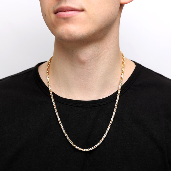 Herrenkette gold massiv 585 royal weave 55 cm