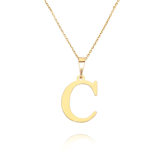 Gold-Anhänger 585 einfacher Buchstabe C Höhe 2 cm