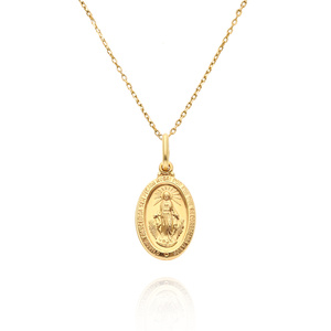 Gold-Anhänger 585 Ovale wundertätige Medaille