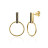 Gold 585 kreisförmige Ohrringe mit 0,05 Karat Diamanten