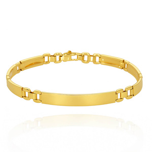 Herrenarmband aus Gold 585 dick mit Gravur 18 cm