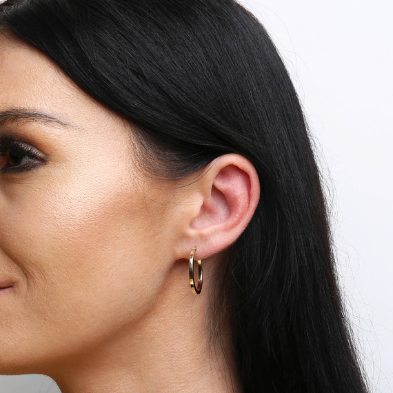 Gold 585 Diamant Kreis Ohrringe Durchmesser 3 cm