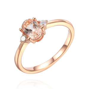 Goldring 585 Morganit 0,65 Karat Diamanten 0,08 Karat Roségold