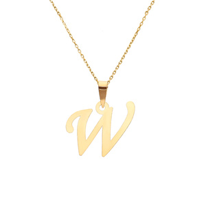 Gold-Anhänger 585 Buchstabe schräg W