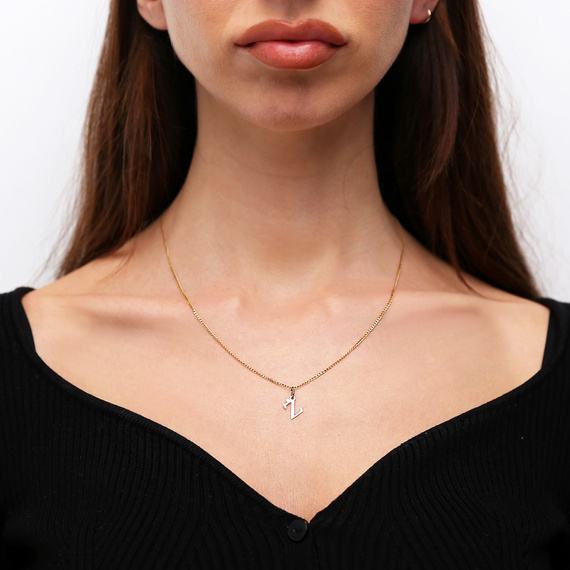 Goldanhänger 585 einfacher Kleinbuchstabe H