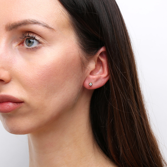 Gold-Ohrringe 585 ovale Rubine Diamanten 0,71 ct