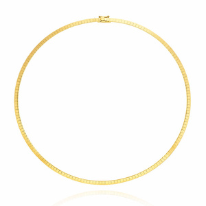 Goldband Halskette 585 halbsteif elastisch 43 cm