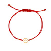 585 Gold Armband auf roter Schnur Hund Pfote Perlen