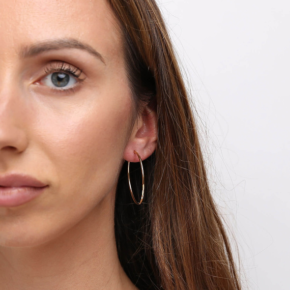 Gold 585 Diamant Kreis Ohrringe Durchmesser 3,5 cm