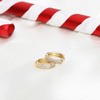 Kreis Ohrringe Gold 585 kleine Kugeln auf Snap 1,2 cm
