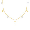 Halskette aus Gold mit Kreuzen und Zirkonen 585