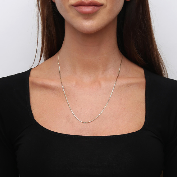 Goldkette 585 gepanzert voll 2 mm Länge 45 cm