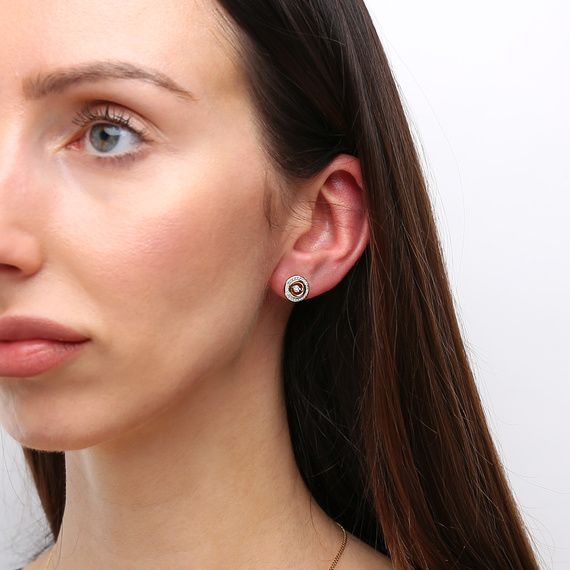 Gold 585 Reif Ohrringe mit Diamanten Post 0,26 ct