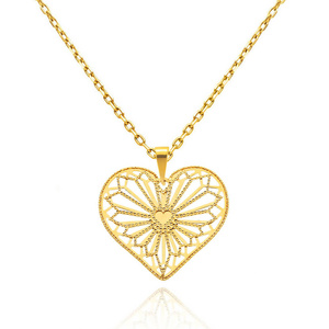 Gold 585 durchbrochener dicker Herz-Anhänger