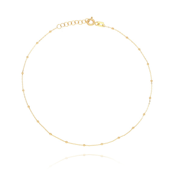 585 gold armband bein anhänger libelle kugeln fußkettchen kette