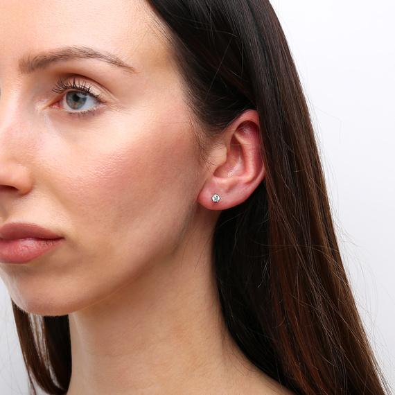 Gold-Ohrringe 585 ovale Rubine Diamanten 0,71 ct