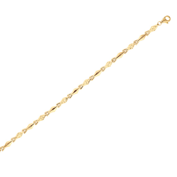 Damen Gold 585 halbsteifes Gliederarmband mit Diamanten 19,5 cm