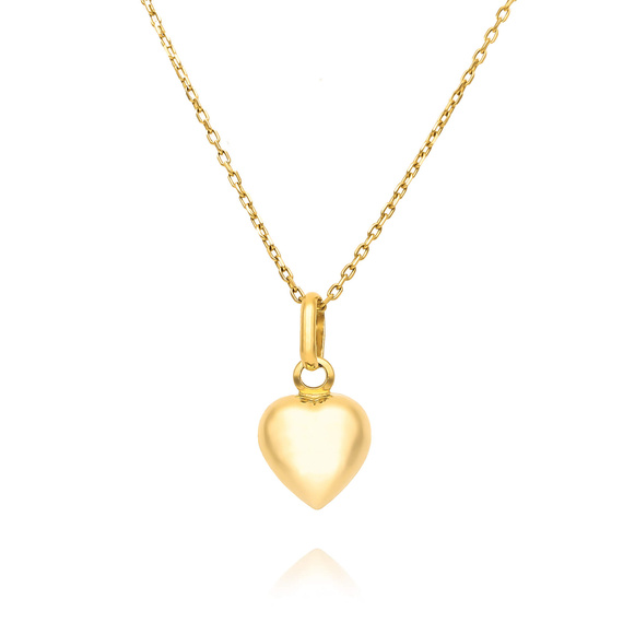 Gold-Anhänger 585 kleines rundes Herz geblasen