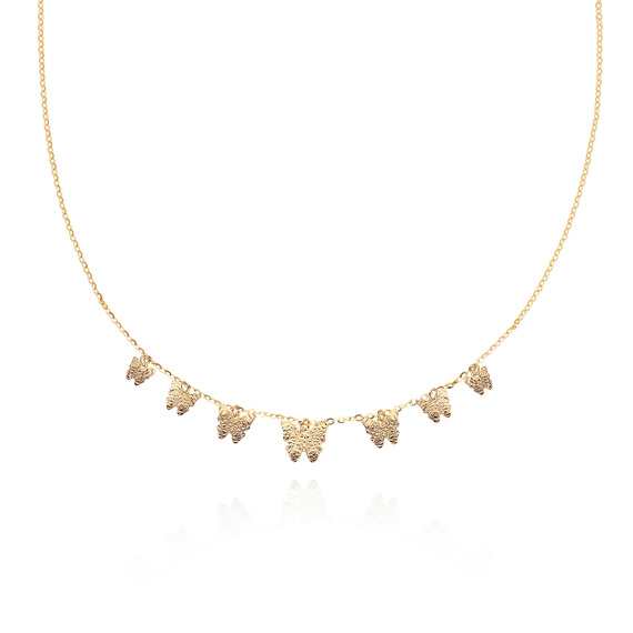 Gold 585 Choker Halskette Diamant Schmetterling Fußkettchen Kette