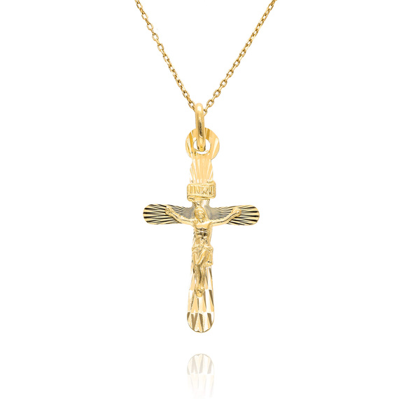 Gold 585 Diamant-Anhänger Jesus am Kreuz