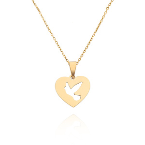 Goldherz-Anhänger 585 Friedenstaube Höhe 1,8 cm