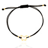 585 Goldarmband auf schwarzer Kordel Schmetterling durchbrochenes Armband