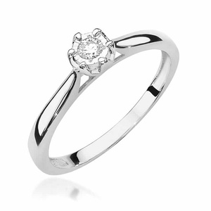 Verlobungsring aus Gold mit 0,08 Karat Diamant-Illusionseffekt