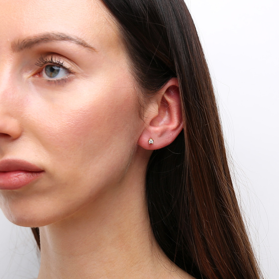 Gold-Ohrringe 585 ovale Rubine Diamanten 0,71 ct