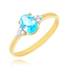 Goldring 585 Saphir 0,43 Karat Diamanten 0,14 Karat