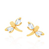 Goldene Ohrringe Libelle 585 Libelle Zirkonia auf Steckstift