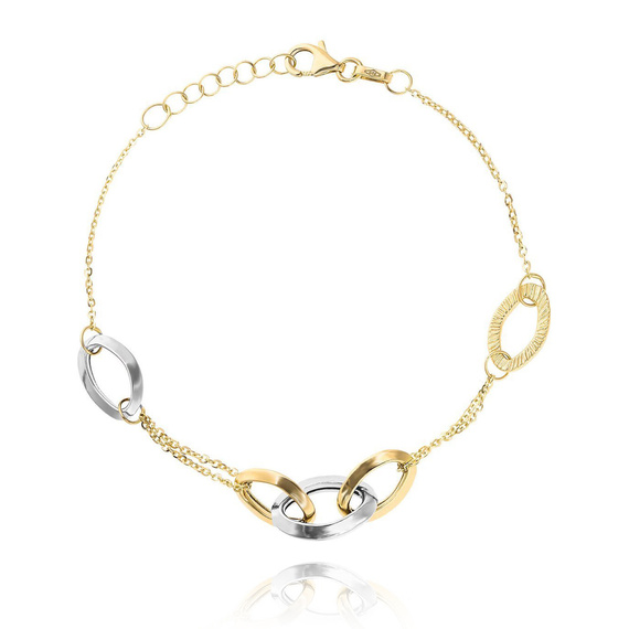 Damen Goldarmband 585 Fußkettchen ovale Glieder