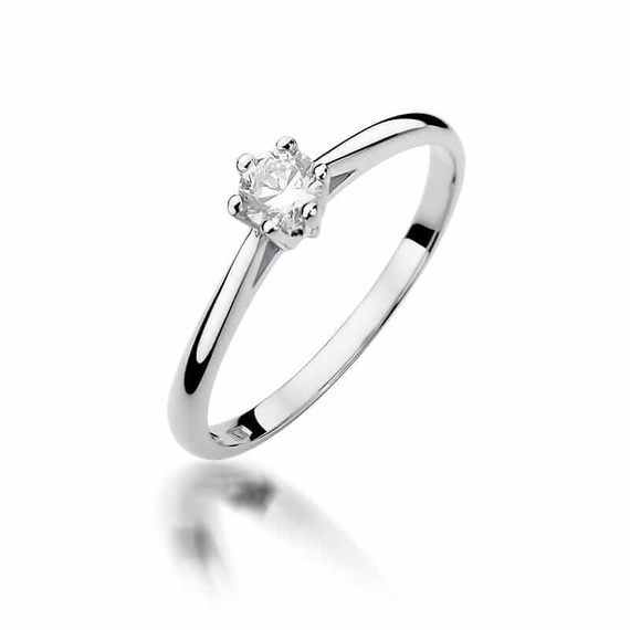 Verlobungsring aus Gold mit einem 0,15-karätigen Diamanten