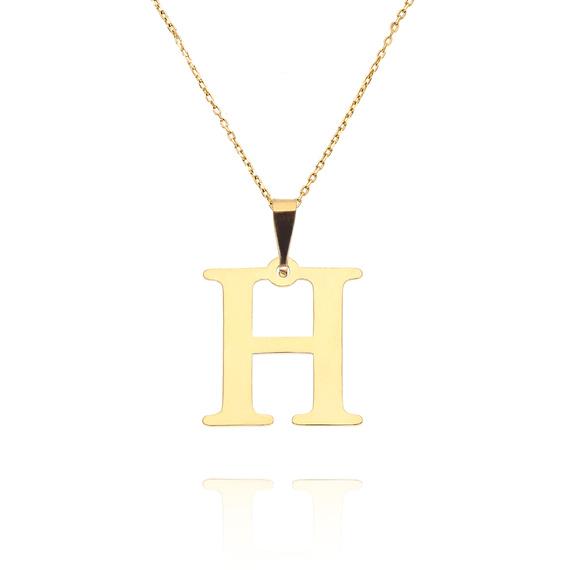 Gold-Anhänger 585 einfacher Buchstabe H Höhe 2 cm