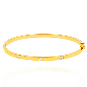 Goldarmreif 585 steifes, schlichtes Armband mit 5 mm Schließe