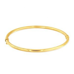 Gold steifes Kreisarmband glatt 585 Armreif gelbgold mit Schnappverschluss