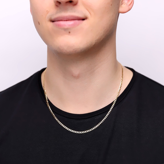 Herren-Goldkette 585 Panzerkette 3,1 mm Länge 50 cm