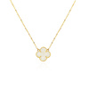 Goldklee-Halskette 585 Kleeblume Perlmutt natur 42-45 cm