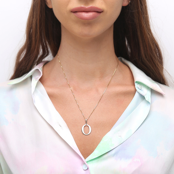 Gold-Anhänger 585 einfacher Buchstabe O Höhe 2 cm