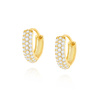 Kreis Ohrringe Gold 585 kleine Kugeln auf Snap 1,2 cm
