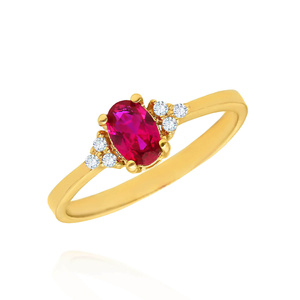 Goldring 585 Saphir 0,43 Karat Diamanten 0,14 Karat