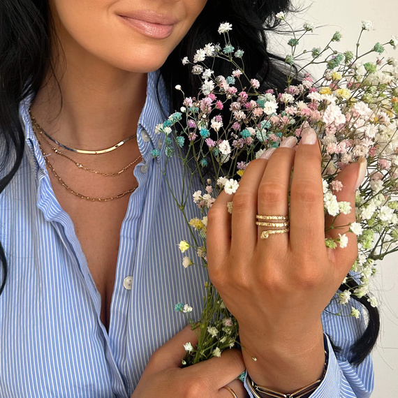 Gold 585 Schlange Schlange Diamantring