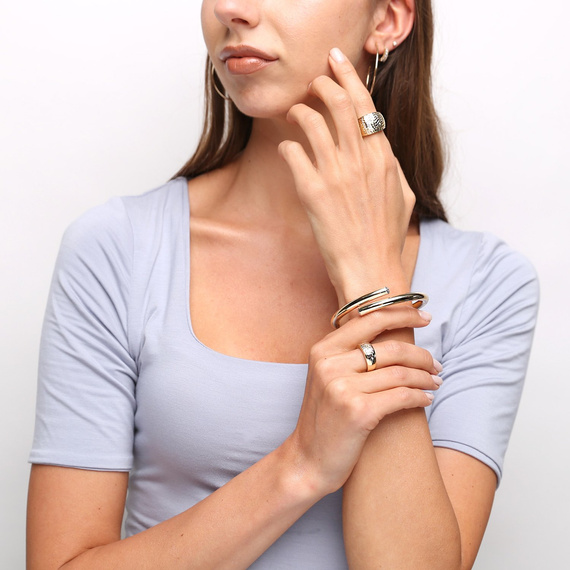 Gold breiter Diamantring 585 gefräst