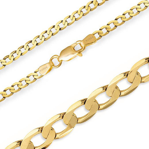 Herrenkette gold massiv 585 Panzergeflecht 8 mm 55 cm