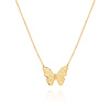 Damen Gold 585 Schmetterling Diamant Fußkettchen Kette Halskette