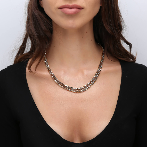 Goldkette Halskette 585 Panzer dicht massiv 45-48 cm